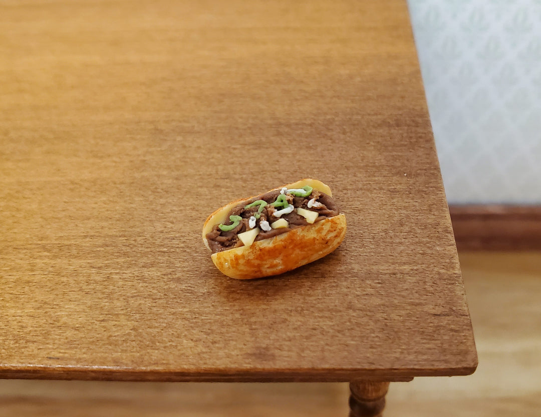 Dollhouse HALF SCALE Philly Cheese Sandwich Hoagie 1:24 Miniature Food
