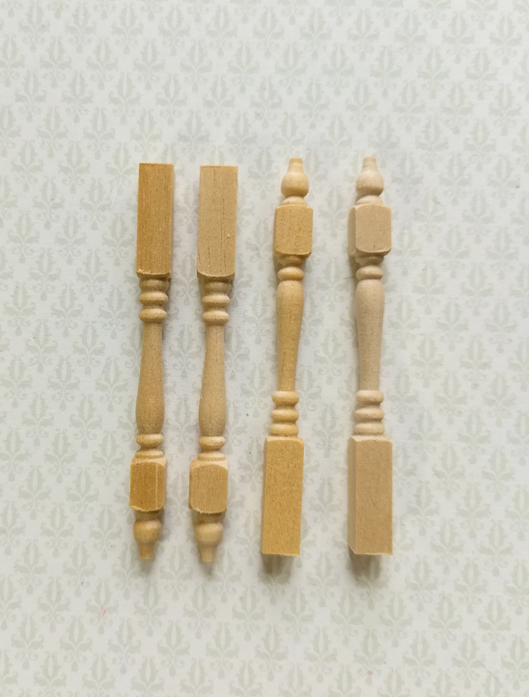 Dollhouse Miniature Spindles Table Legs Wood 4 Pieces 1:12 Scale 2 3/16" Long
