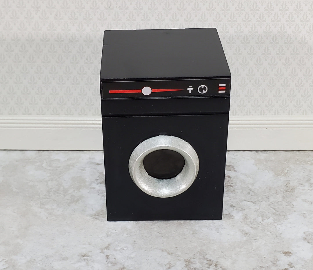 Dollhouse Clothes Dryer Front Loading in BLACK Modern Style 1:12 Scale Miniature Furniture