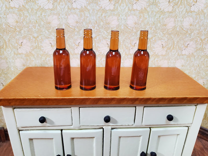 Miniature Beer Bottles 4 Pieces 1:6 Scale Playscale Fashion Doll Size Dollhouse Drinks
