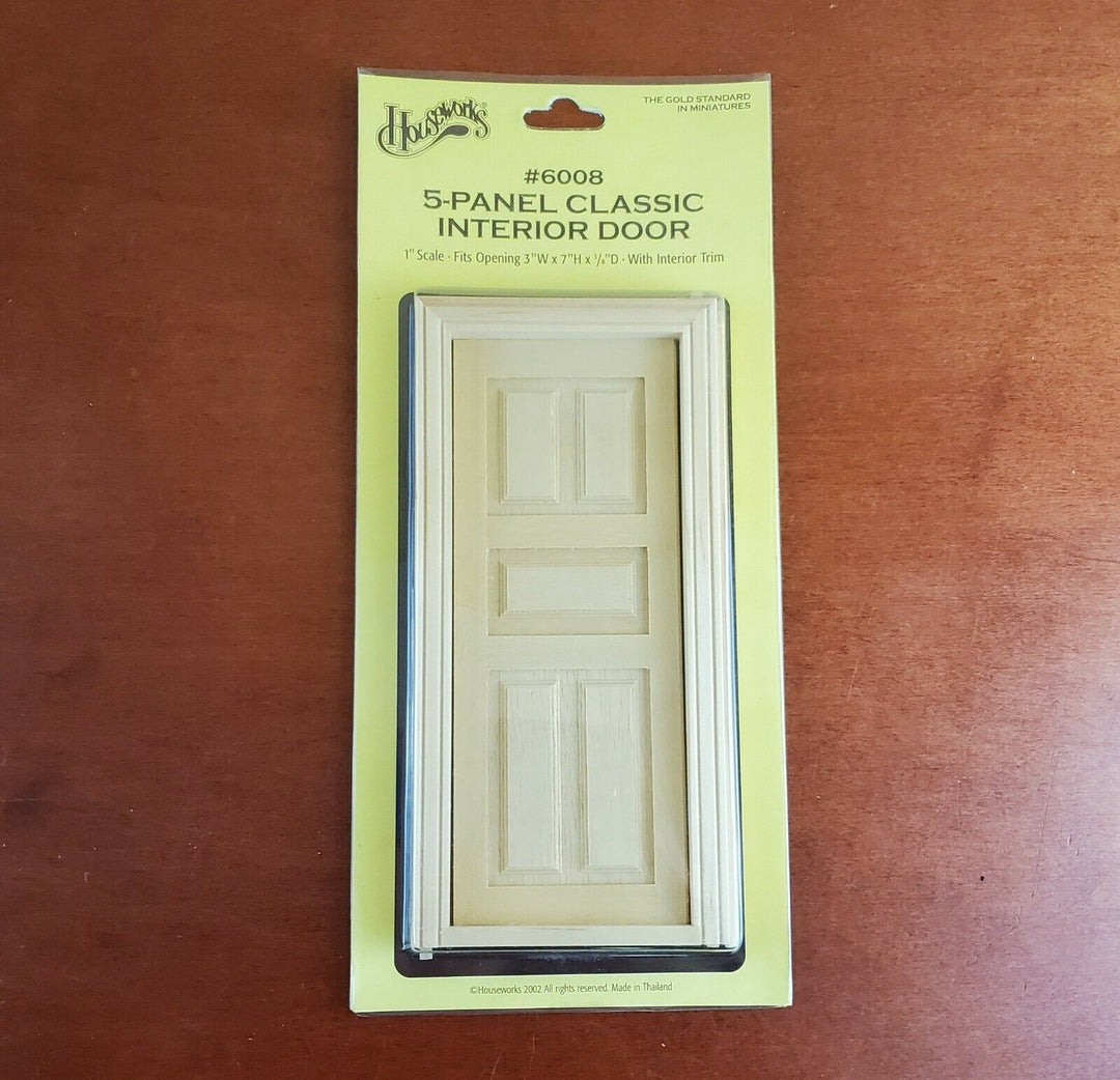 Dollhouse Miniature Door 5 Panel Traditional Interior 1:12 Scale Houseworks 6008