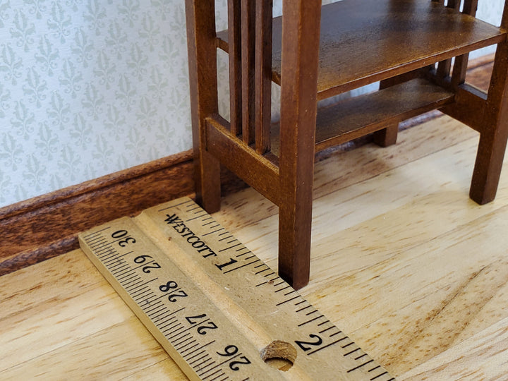 JBM Miniature Side Table TALL Arts & Crafts Style 1:12 Scale Dollhouse Furniture