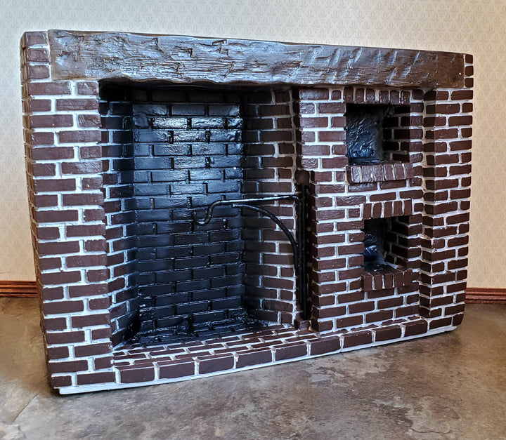 Dollhouse Miniature Large Fireplace Brick Walk-In Style Colonial 1:12 Scale