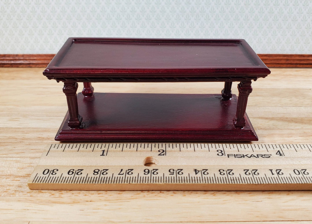 Bespaq Dollhouse Coffee Table Dark Mahogany 1:12 Scale Miniature Furniture Wood - Miniature Crush