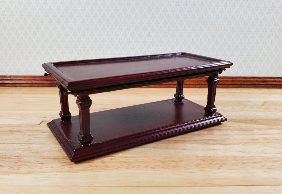 Bespaq Dollhouse Coffee Table Dark Mahogany 1:12 Scale Miniature Furniture Wood - Miniature Crush