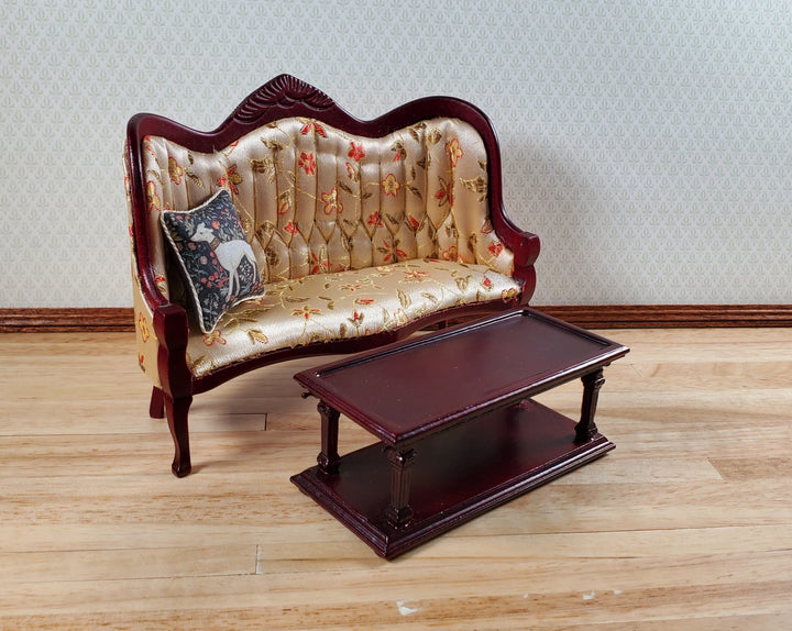 Bespaq Dollhouse Coffee Table Dark Mahogany 1:12 Scale Miniature Furniture Wood - Miniature Crush