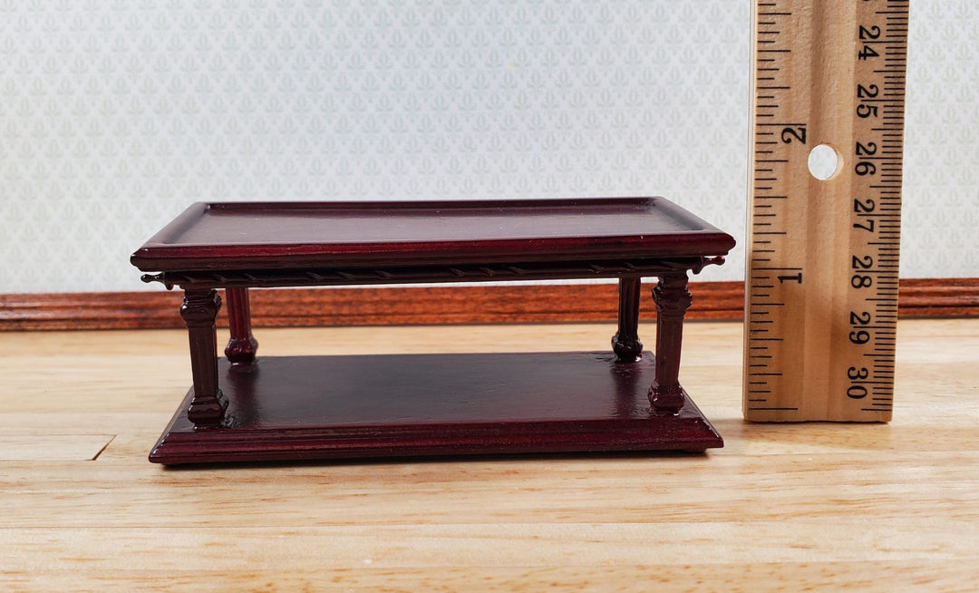 Bespaq Dollhouse Coffee Table Dark Mahogany 1:12 Scale Miniature Furniture Wood - Miniature Crush