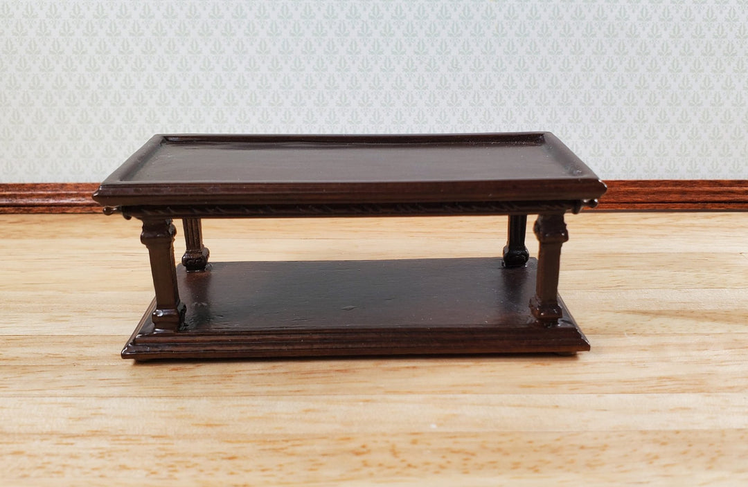 Bespaq Dollhouse Coffee Table Dark Walnut 1:12 Scale Miniature Furniture Wood - Miniature Crush