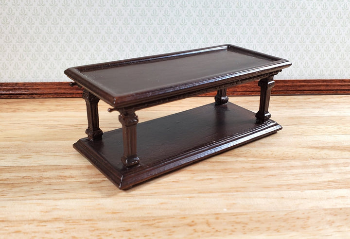 Bespaq Dollhouse Coffee Table Dark Walnut 1:12 Scale Miniature Furniture Wood - Miniature Crush