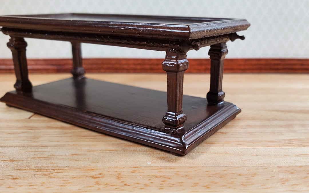 Bespaq Dollhouse Coffee Table Dark Walnut 1:12 Scale Miniature Furniture Wood - Miniature Crush