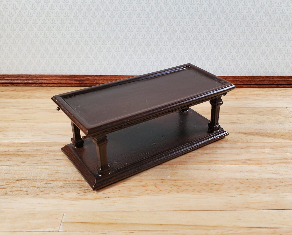 Bespaq Dollhouse Coffee Table Dark Walnut 1:12 Scale Miniature Furniture Wood - Miniature Crush