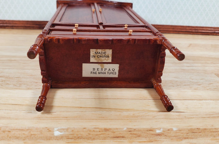 Bespaq Dollhouse Wardrobe 1:12 Scale Miniature Furniture Walnut Finish Estate Piece - MiniatureCrush