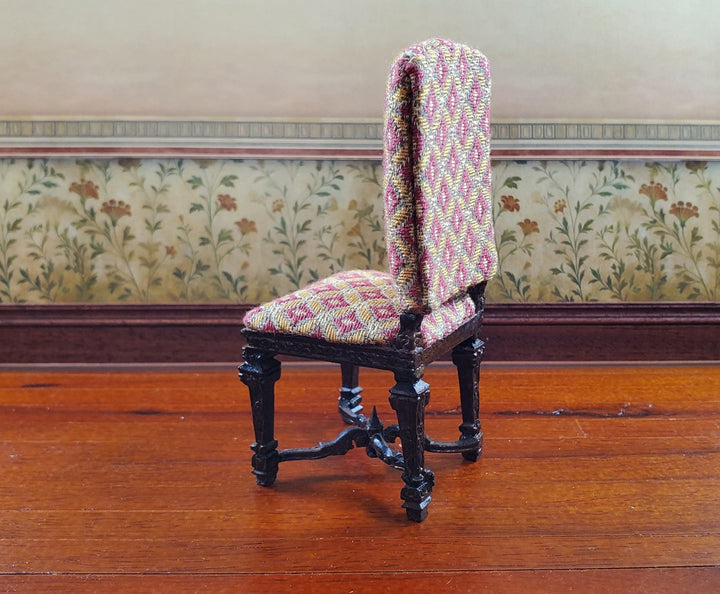 Bespaq Tudor Gothic Upholstered Chair 1:12 Scale Miniature Furniture - MiniatureCrush