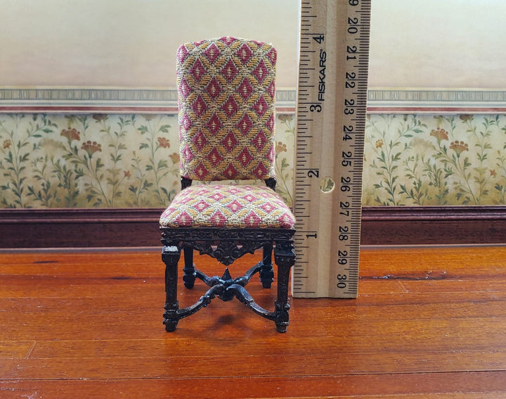 Bespaq Tudor Gothic Upholstered Chair 1:12 Scale Miniature Furniture - MiniatureCrush