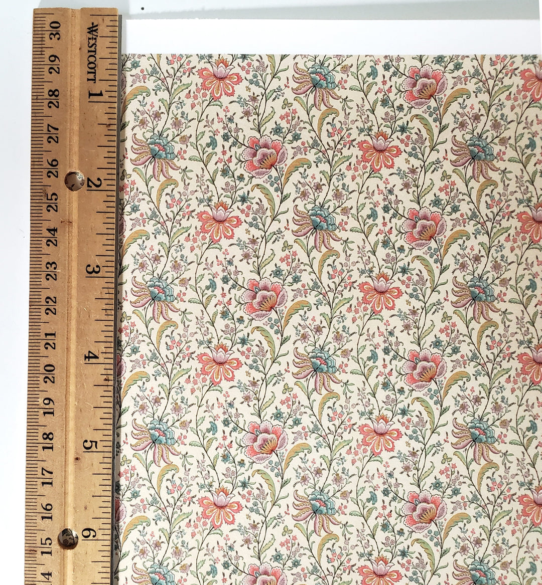 Dollhouse Wallpaper Vintage Floral Fantasy Bradbury & Bradbury 1:12 Scale