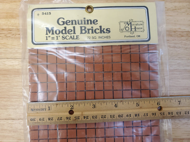 Miniature Terra Cotta Patio Tiles Mesh Mounted Kiln Fired 1:12 Scale 72 sq in