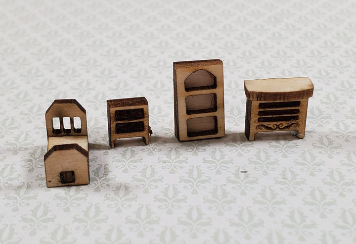 Dollhouse Tiny 1:144 Scale Bedroom Set KIT DIY Bed Dresser Miniature Furniture