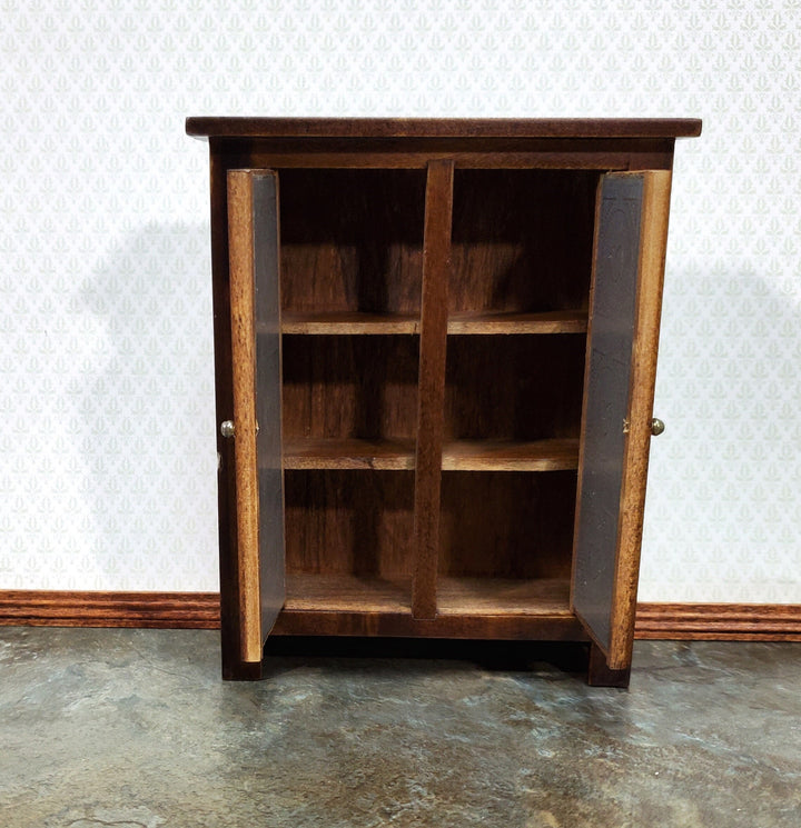 Dollhouse Pie Safe Fridge Dark Walnut Finish 1:12 Scale Miniature Wood Furniture Miniatures