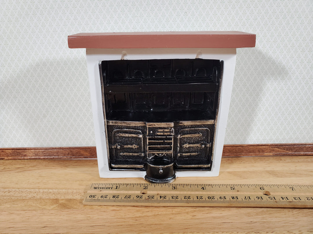 Dollhouse Coal Burning Range Stove Vintage Style with Surround 1:12 Scale Miniature