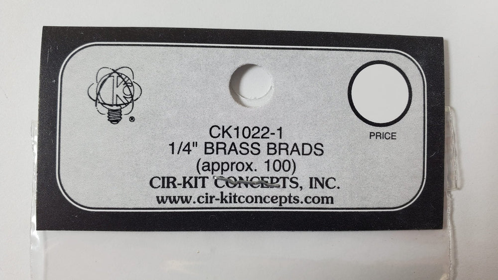 Brass Nails Brads Small Tiny Thin 1/4" Approx 100 Cir - Kit CK1022 - 1 - MiniatureCrush