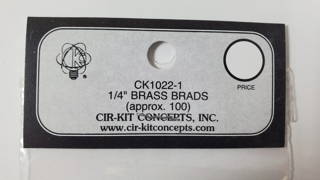 Brass Nails Brads Small Tiny Thin 1/4" Approx 100 Cir - Kit CK1022 - 1 - MiniatureCrush