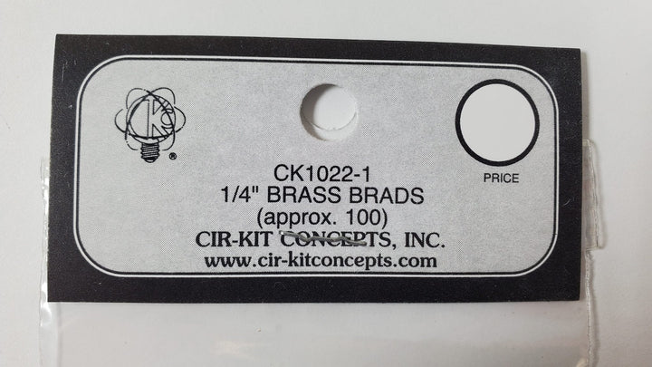 Brass Nails Brads Small Tiny Thin 1/4" Approx 100 Cir - Kit CK1022 - 1 - MiniatureCrush