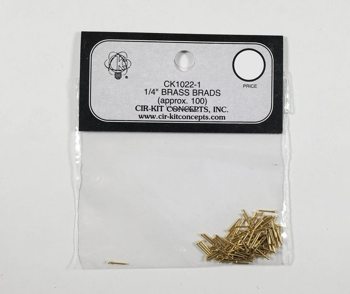 Brass Nails Brads Small Tiny Thin 1/4" Approx 100 Cir - Kit CK1022 - 1 - MiniatureCrush