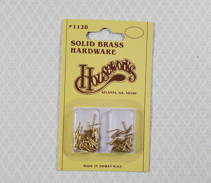 Brass Nails Brads Small Tiny Thin 1/4" x100 for Miniatures Houseworks 1128 - MiniatureCrush