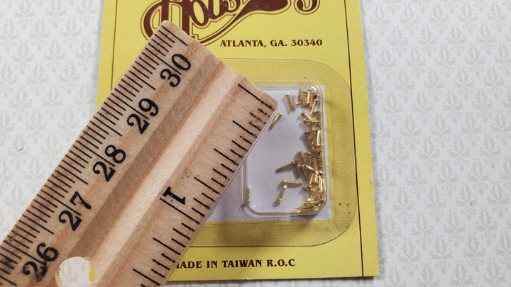 Brass Nails Brads Small Tiny Thin 4mm 100 pcs for Miniatures Houseworks 1129 - MiniatureCrush