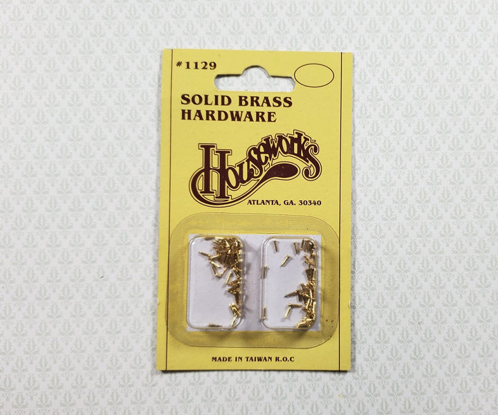 Brass Nails Brads Small Tiny Thin 4mm 100 pcs for Miniatures Houseworks 1129 - MiniatureCrush