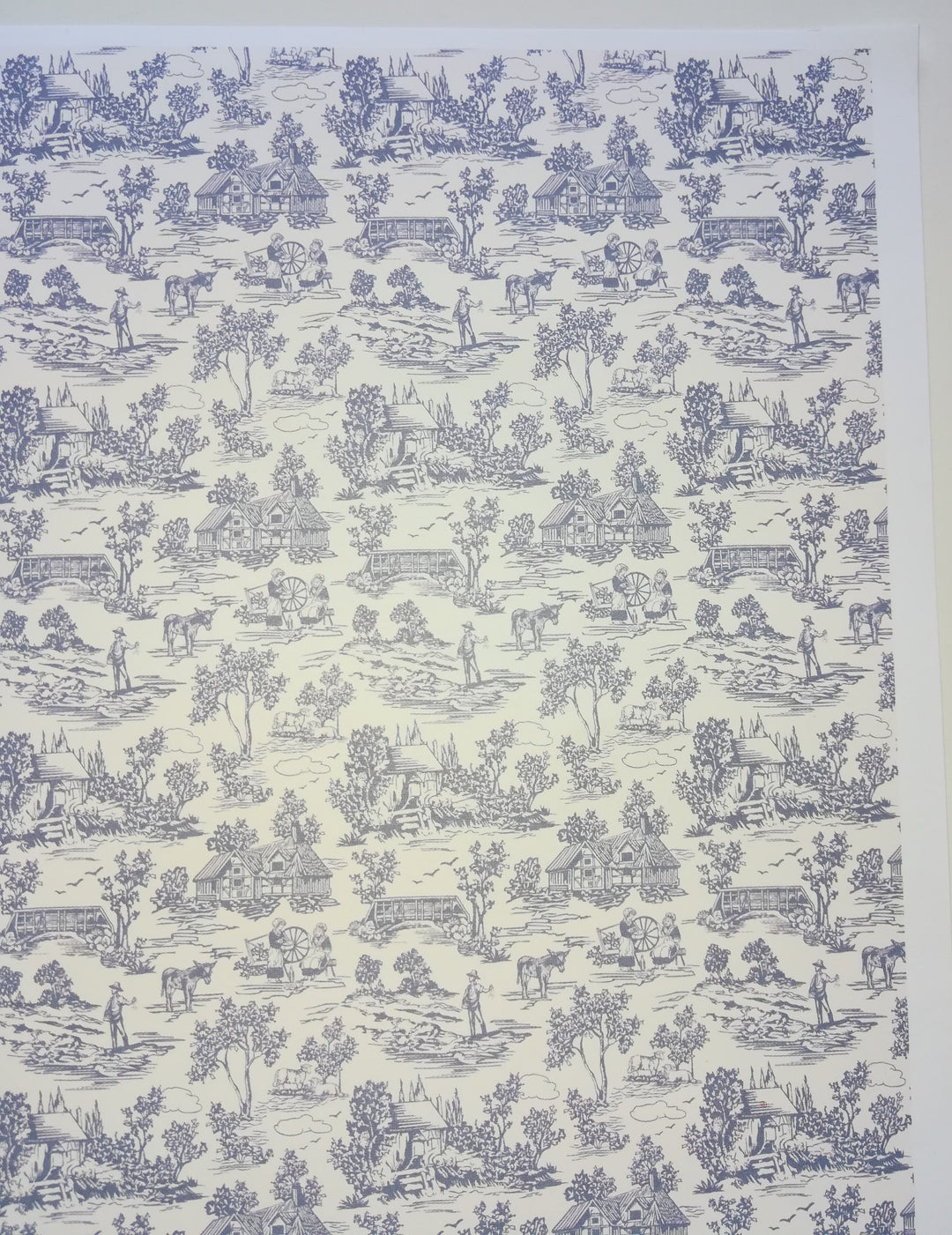 Dollhouse Wallpaper Brodnax "Campagne Toile Blue" 1:12 Scale Miniature
