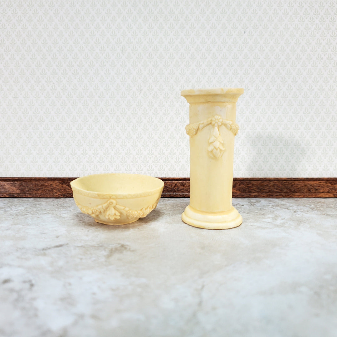 Dollhouse Bird Bath Ivory Finish Fairy Garden 1:12 Scale Large by Falcon A1004IV