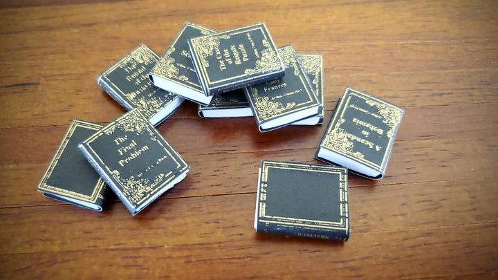 Dollhouse Miniature Book Set x10 Sherlock Holmes 1:12 Scale (blank inside)