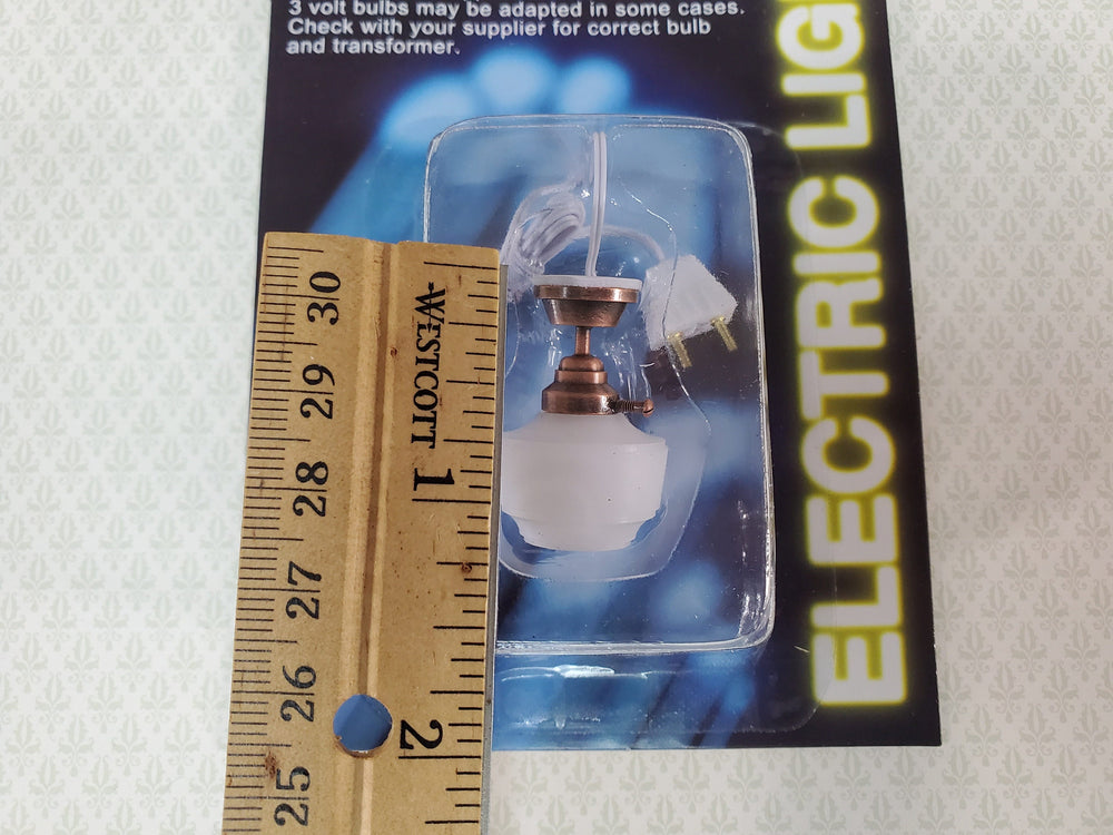 Dollhouse Schoolhouse Light Bronze Base White Shade 1:12 Scale 12 Volt Plug-in
