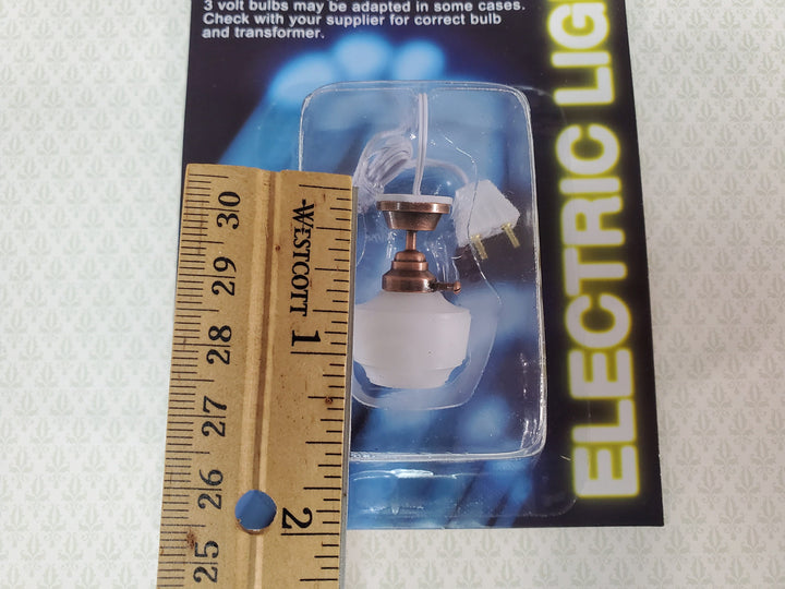 Dollhouse Schoolhouse Light Bronze Base White Shade 1:12 Scale 12 Volt Plug-in