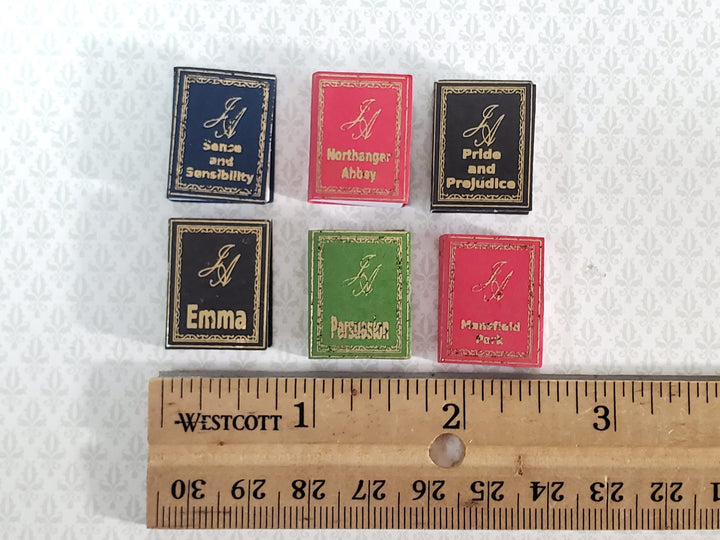 Dollhouse Miniature Books Set of 6 Jane Austen 1:12 Scale (blank inside)