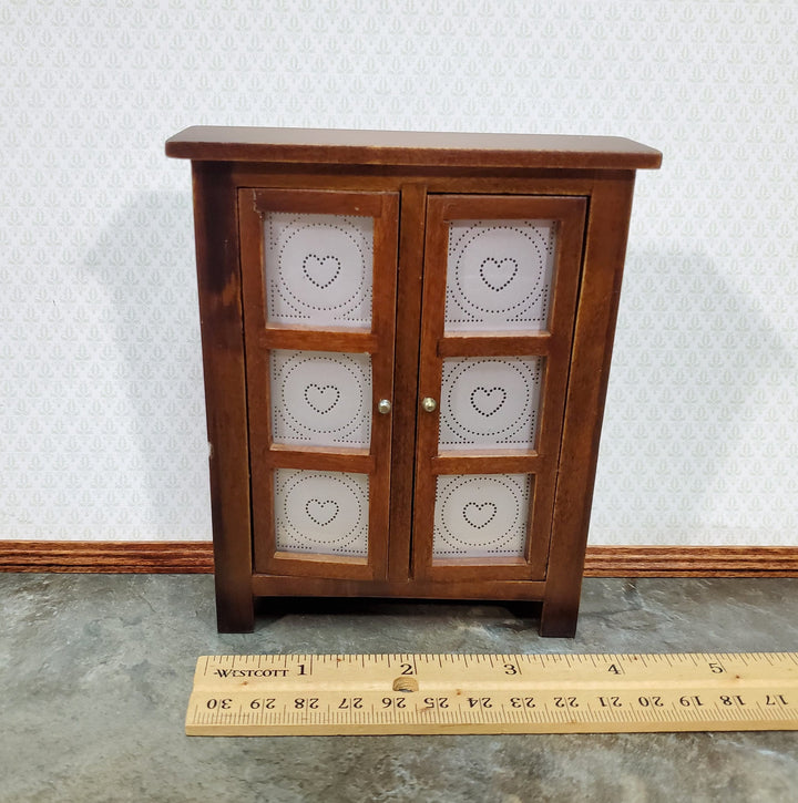 Dollhouse Pie Safe Fridge Dark Walnut Finish 1:12 Scale Miniature Wood Furniture Miniatures