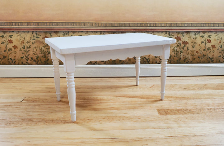 Dollhouse White Kitchen Table 1:12 Scale Miniature Wood Furniture