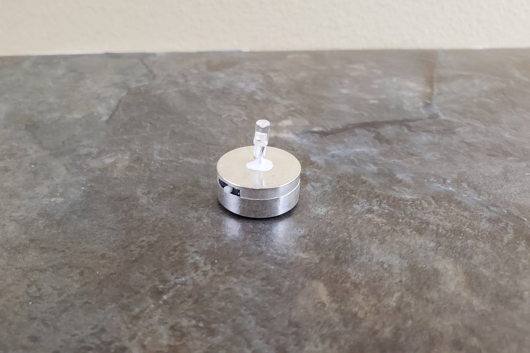 Dollhouse Miniature LED Battery Light Bulb on Silver Base 1:12 Scale