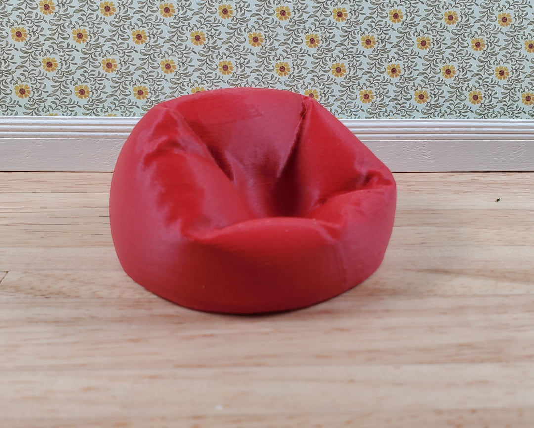 Dollhouse Bean Bag Chair for Child Red 3D Printed 1:12 Scale Miniature