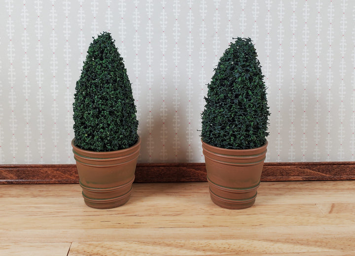 Dollhouse Large Garden Pots Aged Brown Finish Planters x2 1:12 Scale A4094TN