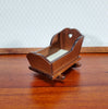 Dollhouse Cradle Small Crib for Nursery Walnut Finish 1:12 Scale Miniature Furniture