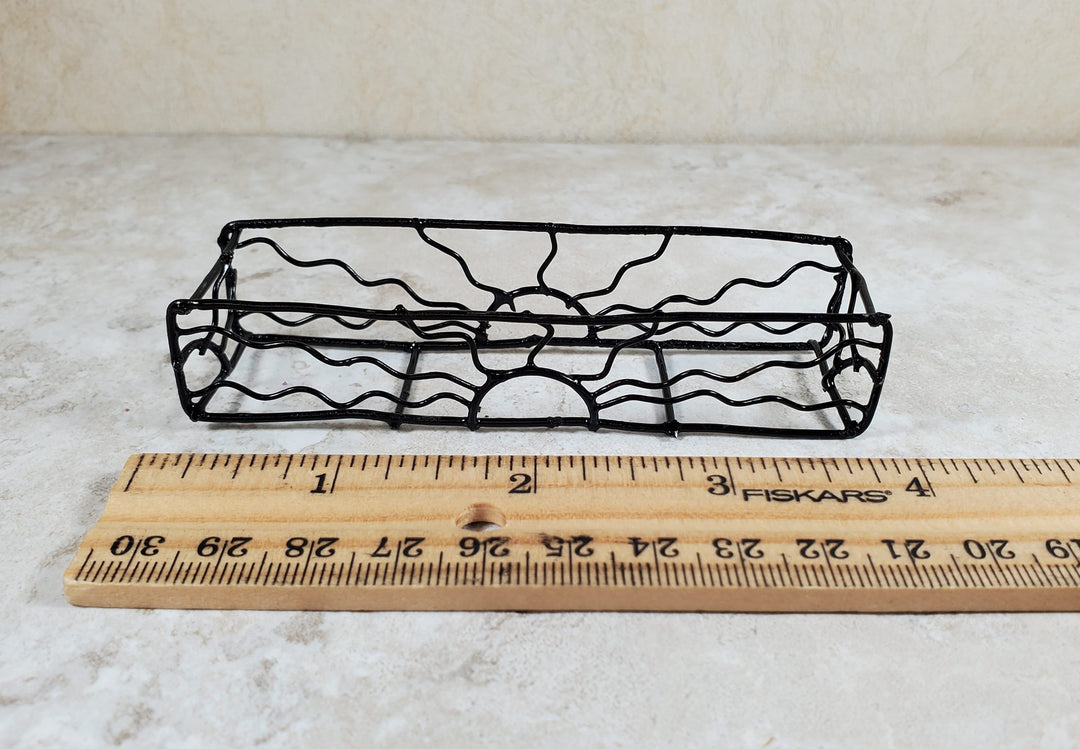 Dollhouse Metal Sunrise Window Box Black Empty 1:12 Scale Miniature
