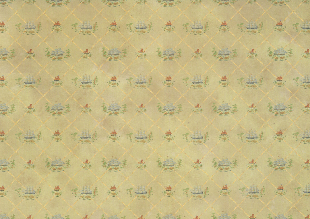Dollhouse Wallpaper 3 Sheets Colonial Clipper Ships 1:12 Scale Miniature