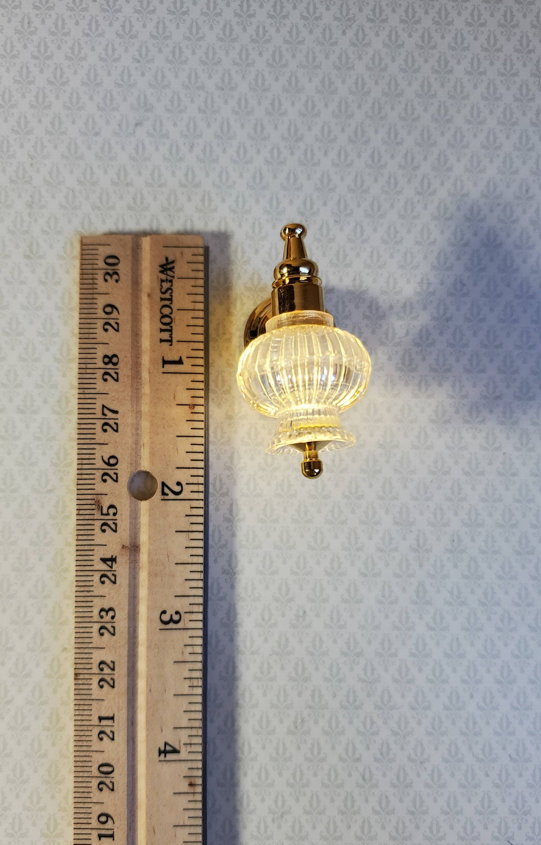 Dollhouse Battery Light Large Wall Sconce 1:12 Scale Miniature Warn Light Bulb
