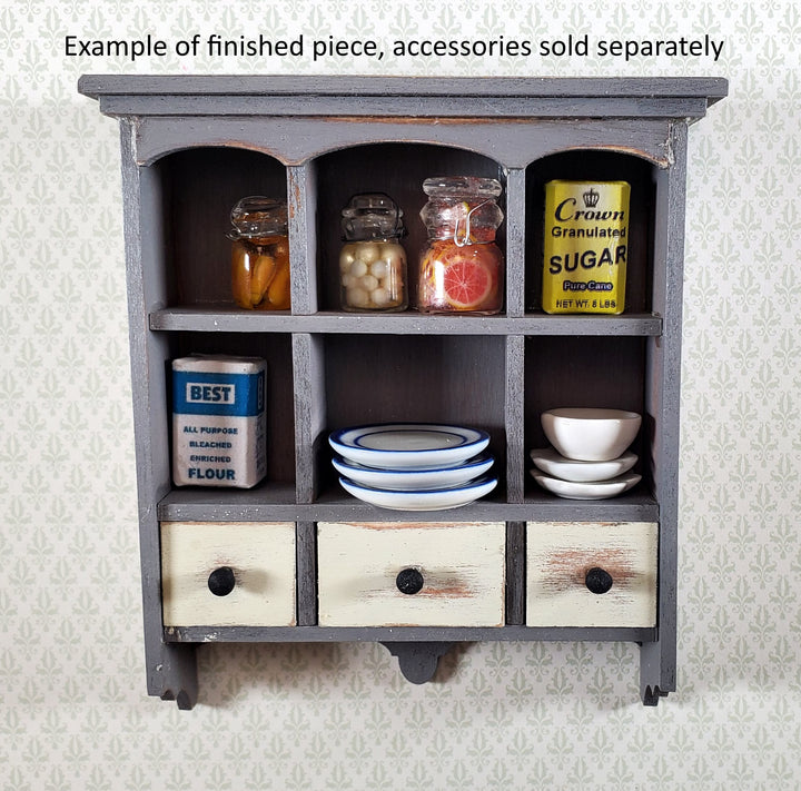 Dollhouse Hanging Kitchen Shelf KIT DIY 3 Working Drawers 1:12 Scale Miniature