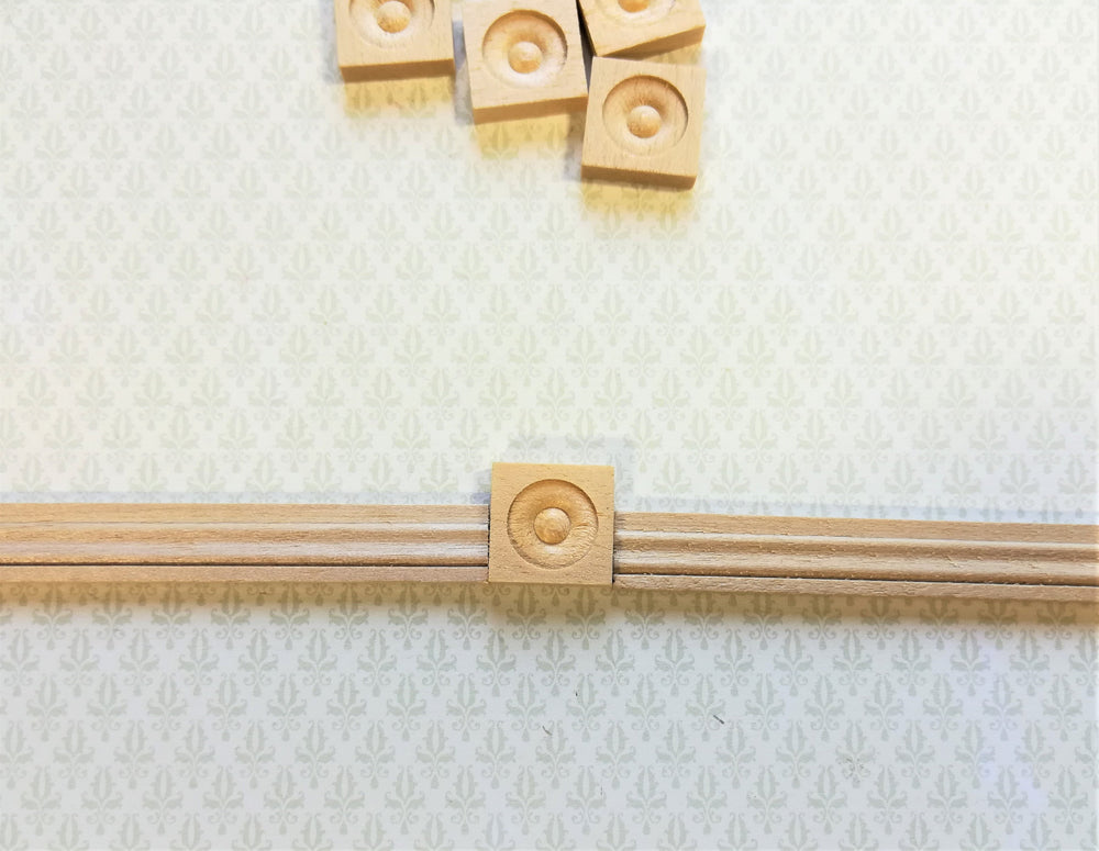 Dollhouse Miniature Square Corner Head Blocks 12 Pieces Wood 1:12 Scale Building