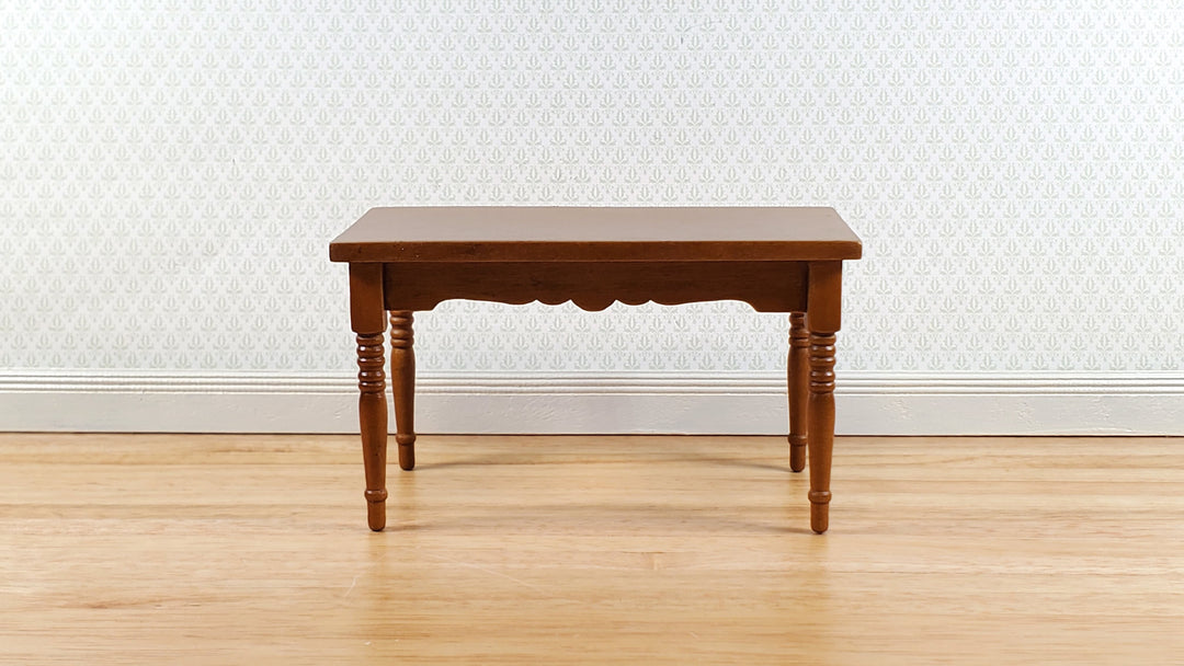 Dollhouse Kitchen Table Walnut Finish 1:12 Scale Miniature Wood Furniture