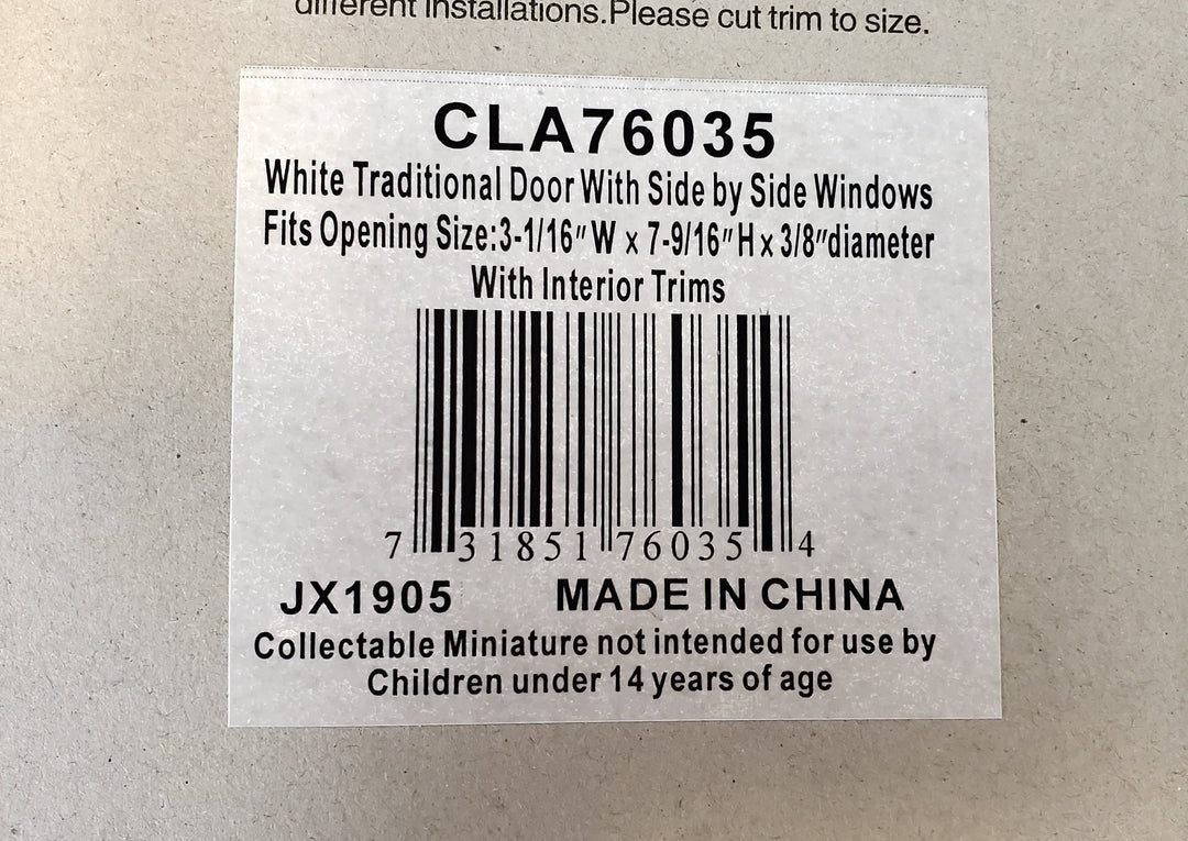 Dollhouse Door Exterior Front Door with Windows Finished White 1