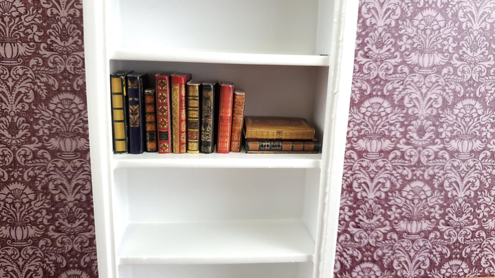 Dollhouse Miniature Books x11 Various Fancy Book Set 1 1:12 Scale (blank inside)